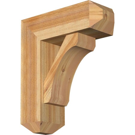 Ekena Millwork Legacy Craftsman Rough Sawn Bracket w/ Offset Brace, Western Red Cedar, 8"W x 22"D x 26"H BKT0806X22X26LEC04RWR